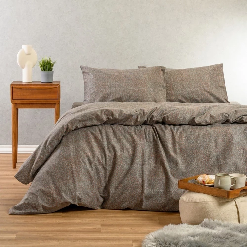 Σεντόνια Φανελένια Keshia (Σετ 4τμχ) Grey Melinen King Size 270x260cm 100% Βαμβακερή Φανέλα