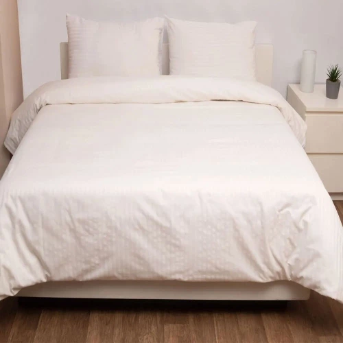 Σεντόνι Polycotton Satin Stripe 850 Ecru Viopros Υπέρδιπλo 235x270cm Βαμβάκι-Πολυέστερ