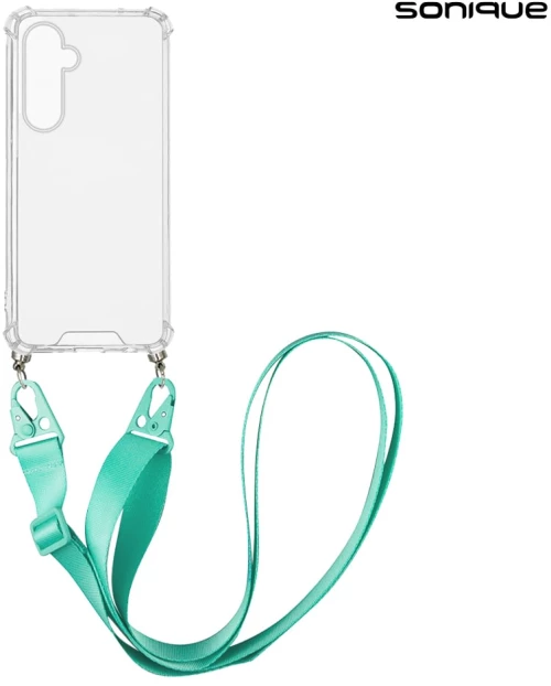 Θήκη Σιλικόνης με Strap Sonique Armor Clear Samsung Galaxy S24 FE Γαλάζιο