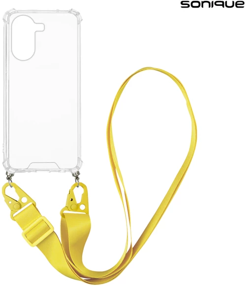 Θήκη Σιλικόνης με Strap Sonique Armor Clear Xiaomi Poco X7 Pro 5G Κίτρινο