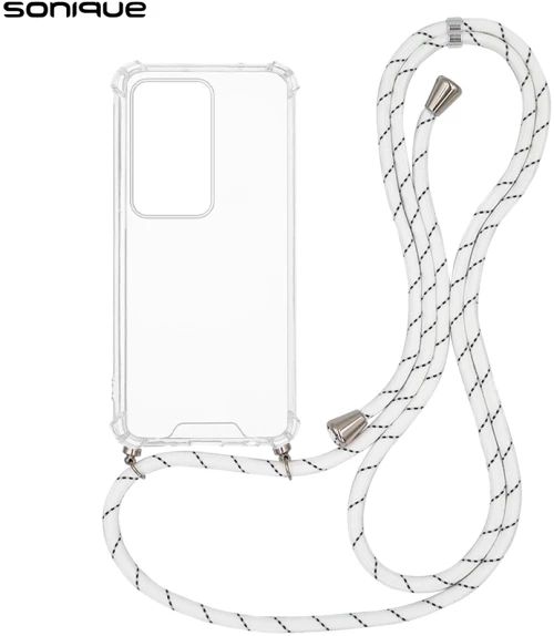 Θήκη Σιλικόνης με Κορδόνι Sonique Armor Clear Xiaomi Redmi 15 4G / Redmi 15 5G Rainbow Λευκό