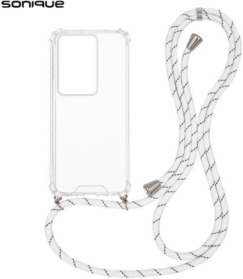 Θήκη Σιλικόνης με Κορδόνι Sonique Armor Clear Oppo A79 5G Rainbow Λευκό