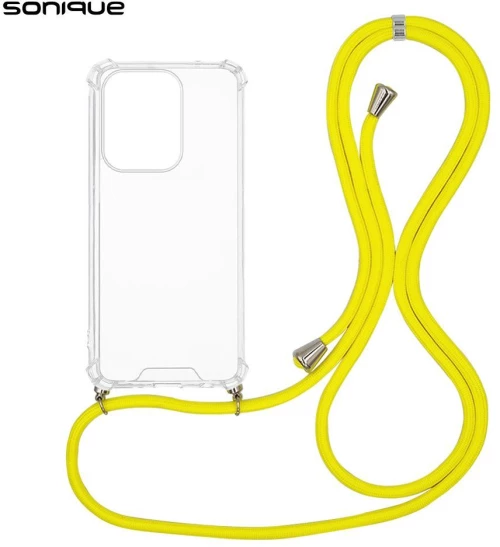 Θήκη Σιλικόνης με Κορδόνι Sonique Armor Clear Oppo Reno13 5G Κίτρινο