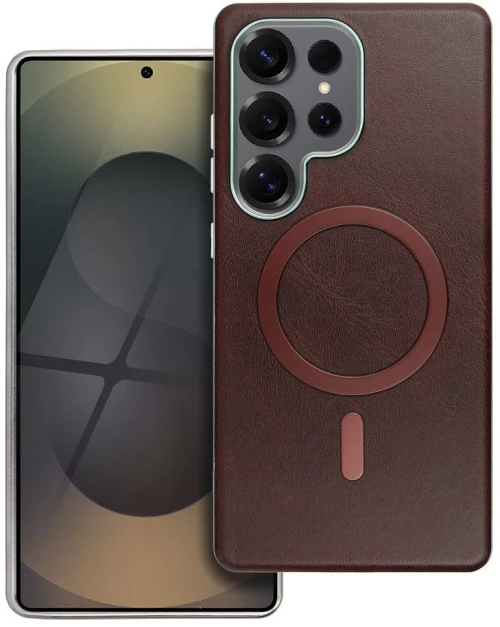 Gentleman Mag Cover Case Compatible With Magsafe For Samsung A07 Brown