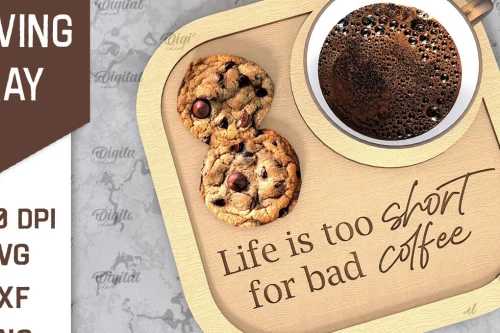 Intra απο ξύλο plywood 3mm-4mm πάχος Τρισδιάστατος ξύλινος δίσκος σερβιρίσματος με λέιζερ Δίασταση 30x20 cm INTRAFABR-107625259