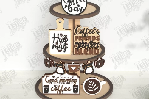 Intra απο ξύλο plywood 3mm-4mm πάχος - Δίσκος καφέ σε επίπεδα με πινακίδα κοπής με λέιζερ Δίασταση 30x20 cm INTRAFABR-123362329