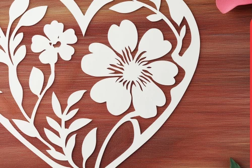 Intra απο ξύλο plywood 3mm-4mm πάχος – Paper Cut Valentine Heart Δίασταση  20x20 cm INTRAFABR-111714520