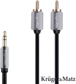 Kruger & Matz KM0309 Καλώδιο Αρσενικο Jack 3.5mm σε 2x RCA 100cm