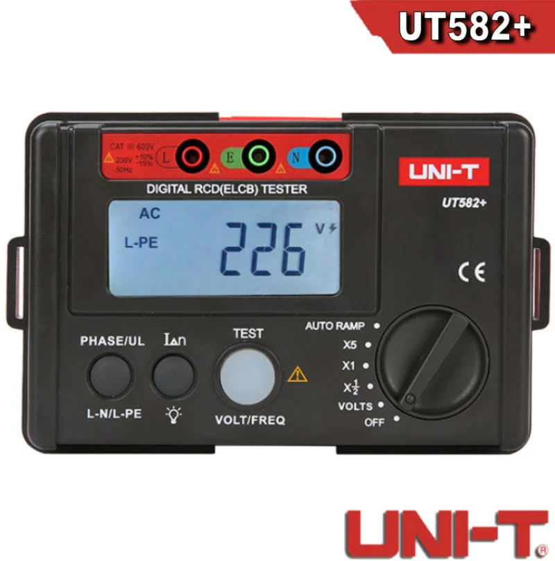 Uni-t UT582+ Ψηφιακός ελεγκτής RCD (ELCB) tester