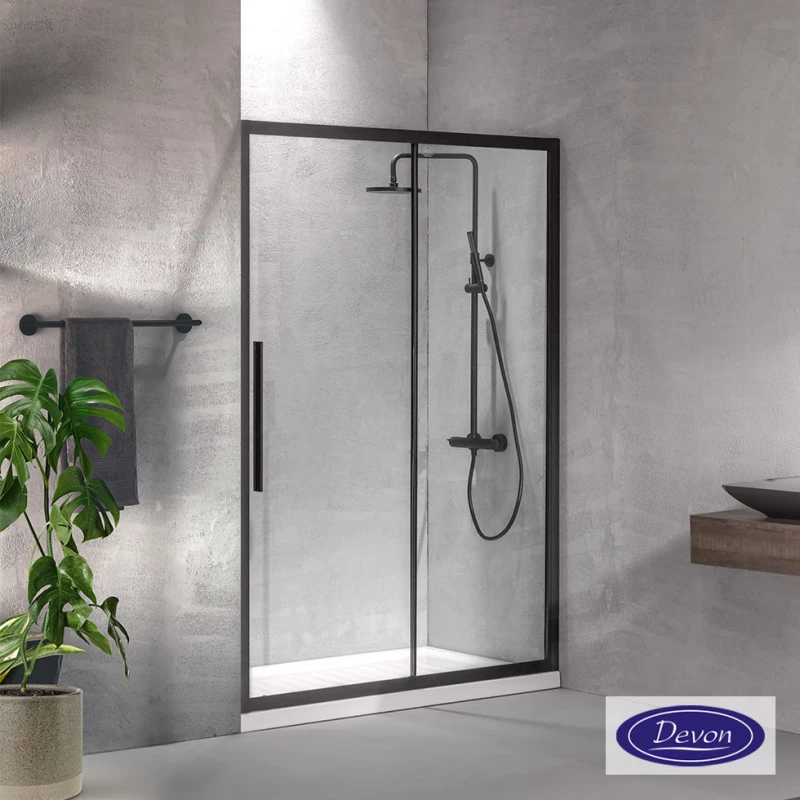 SLIDER 120  (117-121εκ) DEVON FLOW CLEAN-GLASS BLACK MATT