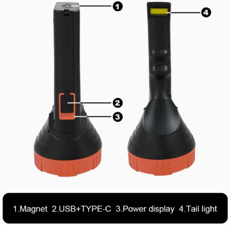 Επαναφορτιζόμενος φακός LED - 88069 - 182752 - Red/Black