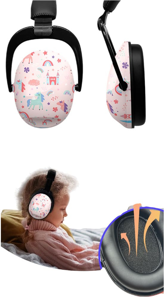 Pink Unicorn, Ρυθμιζόμενα Παιδικά Ακουστικά Μείωσης Θορύβου