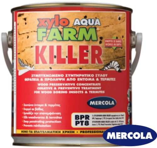 Mercola Xylofarm Aqua Killer 2.5ltl Συμπυκνωμένο δηλητήριο ξύλου για έντομα και τερμιτες 5546 Διαφανες Ματ
