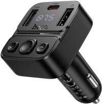 HOCO E87 DELTA CAR BLUETOOTH FM TRANSMITTER, 35W, ΜΑΥΡΟ