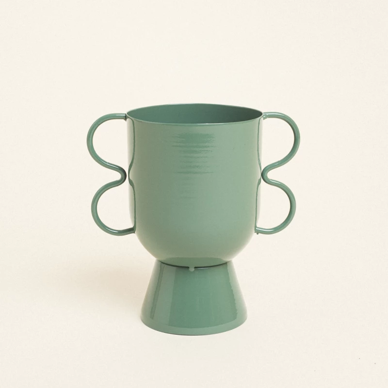 Beauty Home Βάζο Μεταλλικό  15 cm x 10 cm x 16 cm