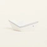 Beauty Home ΚΕΡΑΜΙΚΟ ΚΑΡΑΒΑΚΙ 7,5 x 3,5 x 3 cm ΛΕΥΚΟ / ΓΚΡΙ