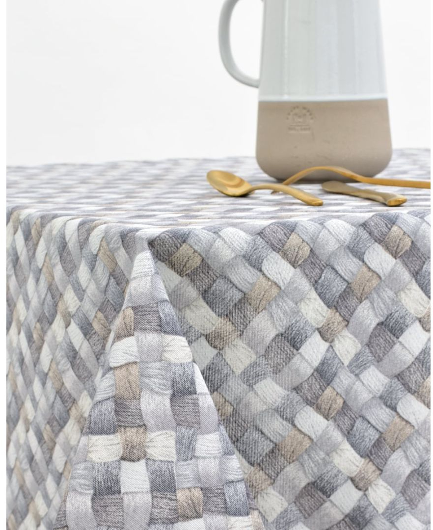 Τραπεζομάντηλο με Διαγώνιο Σχέδιο Banasto  - 6 ατόμων (140x180cm) - Γκρι