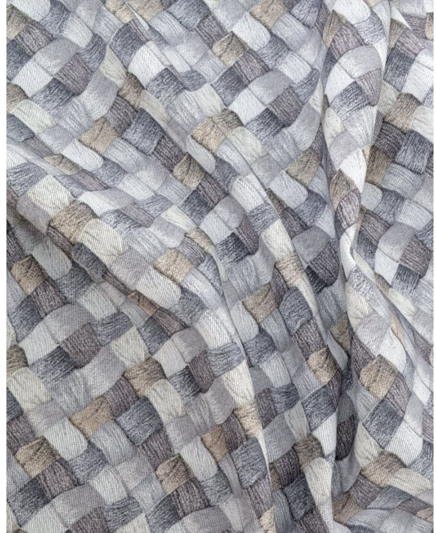 Τραπεζομάντηλο με Διαγώνιο Σχέδιο Banasto  - 6 ατόμων (140x180cm) - Γκρι