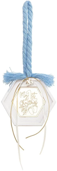Beauty Home ΚΡΕΜΑΣΤΟ ΠΟΛΥΓΩΝΟ ΚΕΡΑΜΙΚΟ ΜΕ PLEXI MY 1st CHRISTMAS ΓΑΛΑΖΙΟ