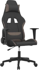 vidaXL Καρέκλα Gaming Μαύρη και Taupe Υφασμάτινη