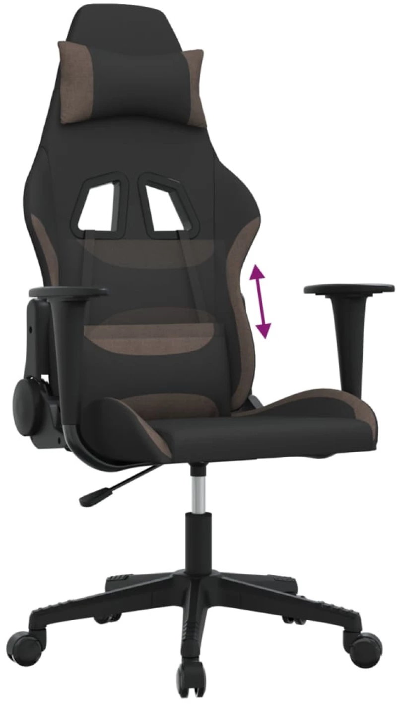 vidaXL Καρέκλα Gaming Μαύρη και Taupe Υφασμάτινη