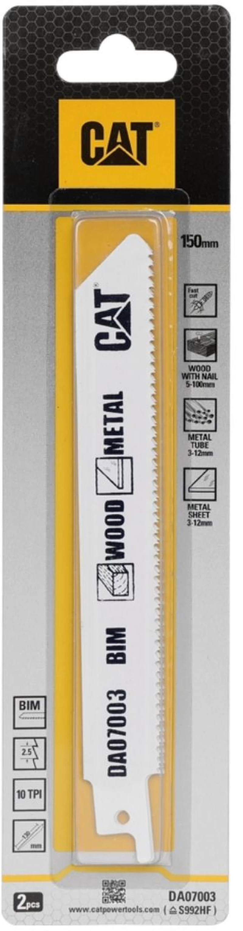 CAT Λάμα σπαθοσέγας ξύλου-μετάλλου 150mm S992HF σετ:2τεμ. DA07003