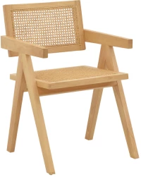 Πολυθρόνα Winslow pakoworld φυσικό rubberwood 52x59x79εκ