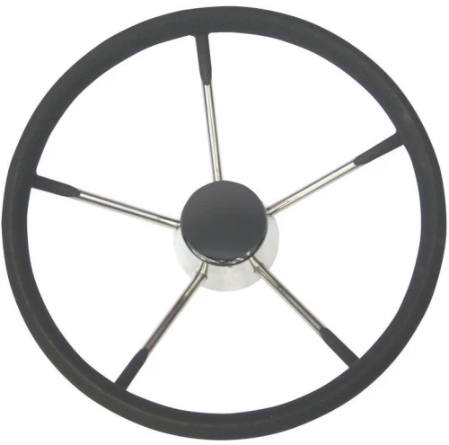 Τιμόνι Inox Με Μαύρη Επένδυση - 390mm