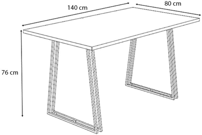 Τραπέζι Gable χρώμα γκρι σκυροδέματος 140x80x76εκ.