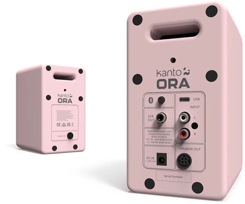 Kanto Audio ORA Matte Pink - Ζεύγος αυτοενισχυόμενων desktop monitors 3 ιντσών με Bluetooth