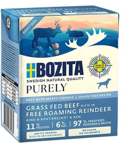 BOZITA Purely Pat Duoprotein Beef and reindeer - wet dog food - 370g