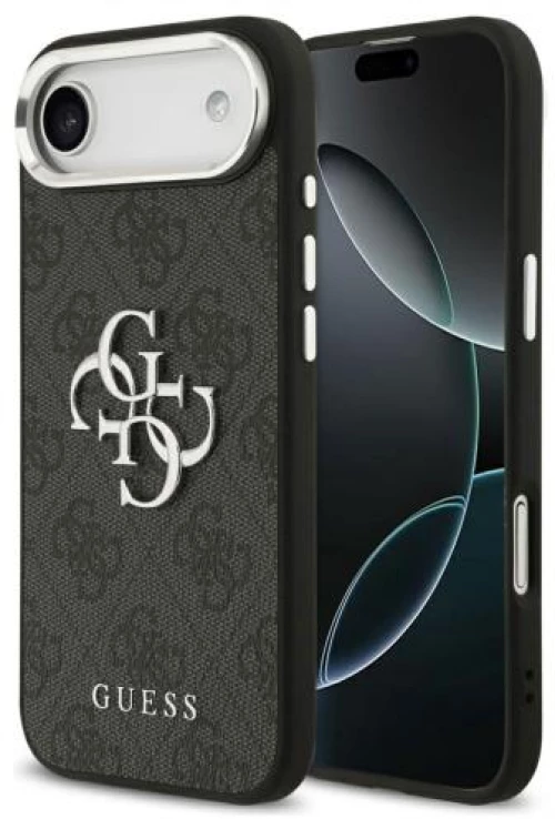 Θήκη PU Guess Apple iPhone 17 Air Hardcase Classic Big Logo 4G Μαύρο