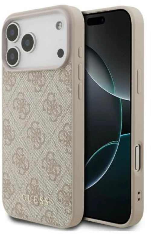 Θήκη PU Guess Apple iPhone 17 Pro Max Hardcase Classic 4G Ροζ