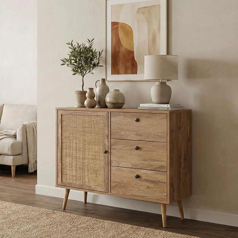 Μπουφές Oslo pakoworld σε sonoma απόχρωση 85x39x79εκ