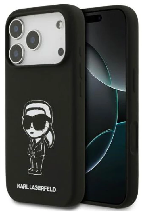 Θήκη Σιλικόνης Karl Lagerfeld Apple iPhone 17 Pro Sketch & Logo Karl Μαύρο