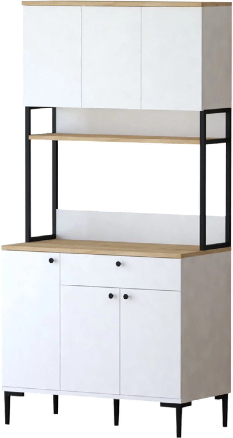 Ντουλάπια κουζίνας Lenner pakoworld λευκό-sonoma 90x45x184εκ
