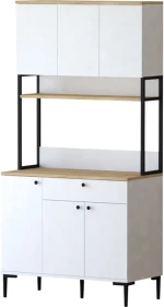 Ντουλάπια κουζίνας Lenner pakoworld λευκό-sonoma 90x45x184εκ