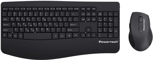 POWERTECH set ποντίκι & πληκτρολόγιο PT-1490, 2.4GHz & Bluetooth, μαύρο