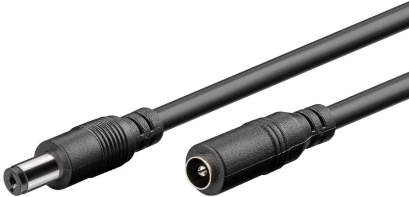 GOOBAY καλώδιο προέκτασης τροφοδοσίας 76671, 5.5x2.1mm, 5m, μαύρο