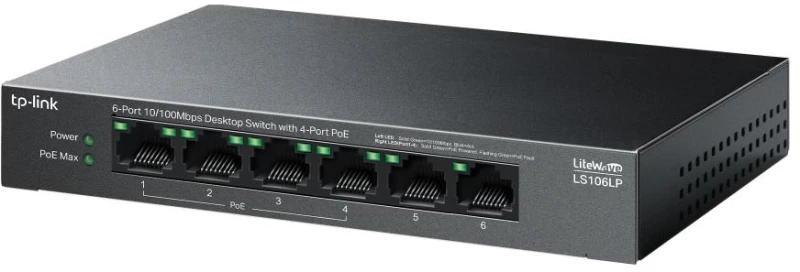 TP-LINK LS106LP v1 Unmanaged L2 PoE Switch με 6 Θύρες Ethernet και 6 SFP Θύρες