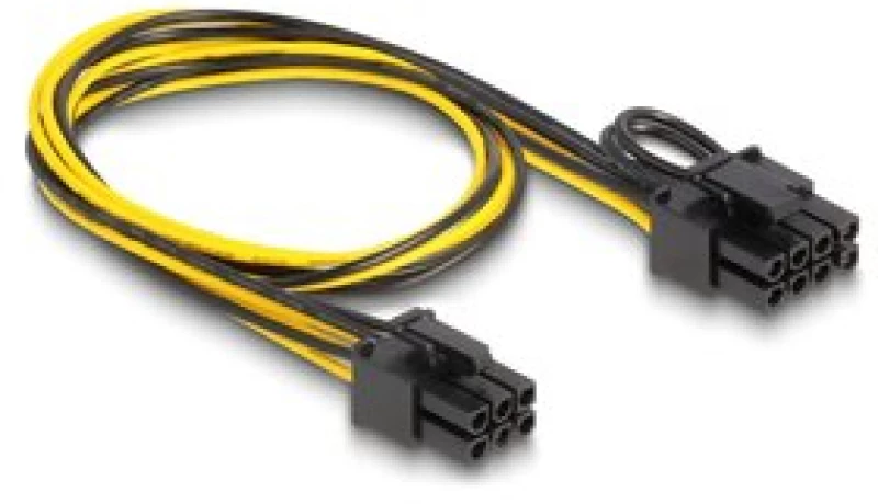 DELOCK καλώδιο PCI Express 6pin σε PCI Express 6+2 pin 83004, 50cm
