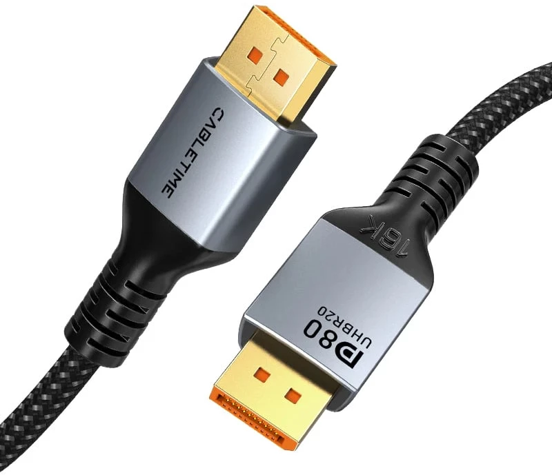 CABLETIME καλώδιο DisplayPort 2.1 CT-DP16K, VESA Certified, 16K/60Hz, 80 Gbps, 2m, μαύρο