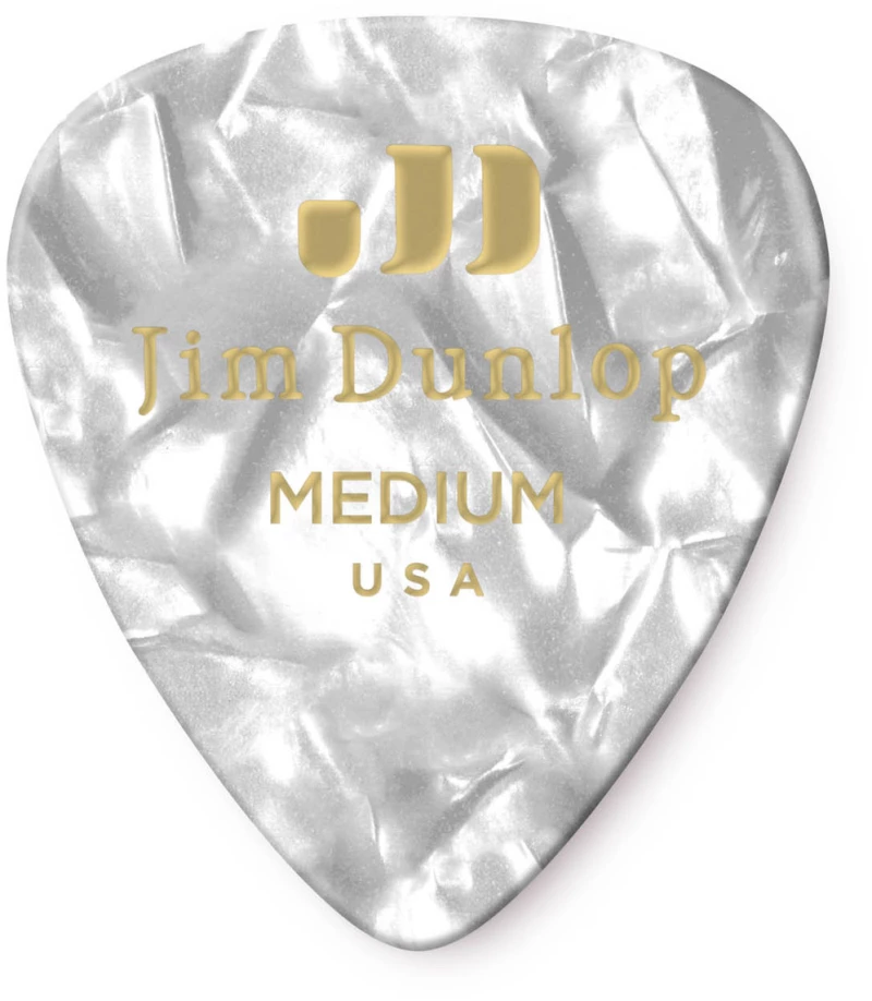 Dunlop 483R-04MD - Πένα Celluloid White Pearloid Medium