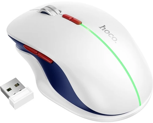 Hoco GM40 RGB Ασύρματο Bluetooth Ποντίκι 7 Πλήκτρα Λευκό