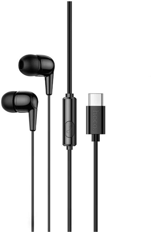 Hands Free Hoco M97 Enjoy Universal Earphones Stereo Bass USB-C με Μικρόφωνο Συμβατά με Όλες τις Συσκευές USB-C Μαύρο 1.2m