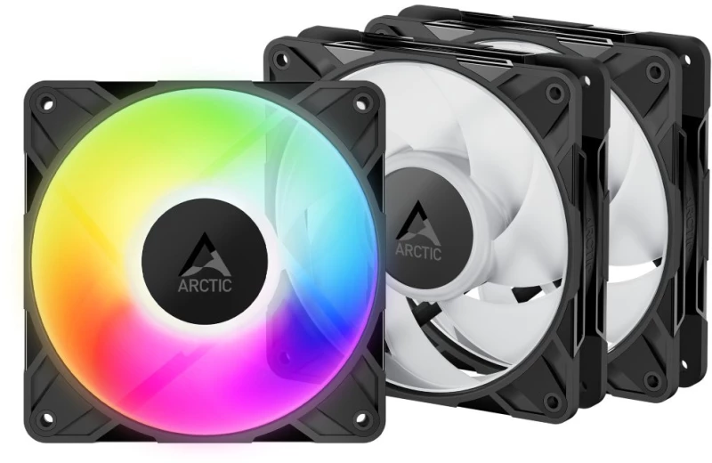 Arctic P12 Pro A-RGB - 3 Pack  Black REVERSE - PWM 120mm Case Fan Value Pack - max 3000 RPM