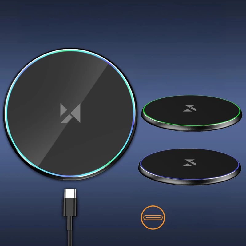 Wozinsky WLI-01Y 15W Qi Inductive Charger with USB-C Cable - Black
