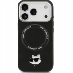 Karl Lagerfeld Choupette Pin MagSafe Case for iPhone 17 Pro Max - Black