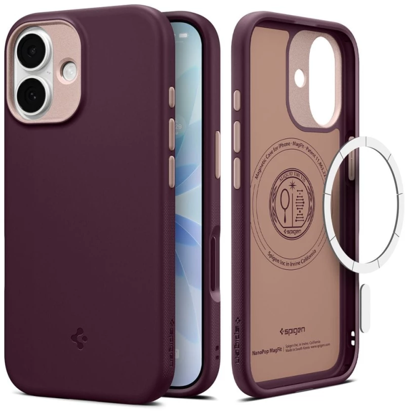 Spigen Nano Pop Mag MagSafe case for iPhone 17 - burgundy