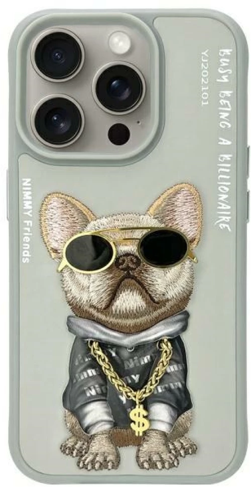 Nimmy Glasses Cool Dog iPhone 15 Pro Case - Gray
